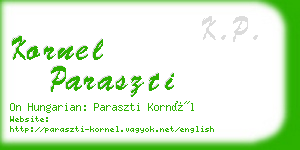 kornel paraszti business card